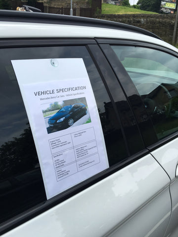 Car Specification Sheet Holder - Standard Stock